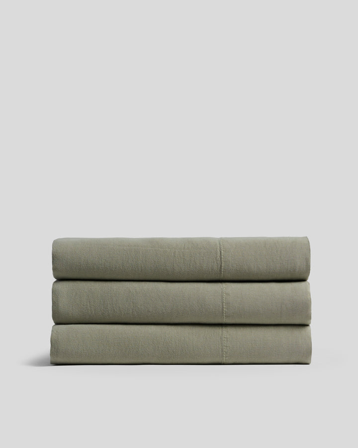 Linen Tencel Top Sheet - FINAL SALE (Moss)